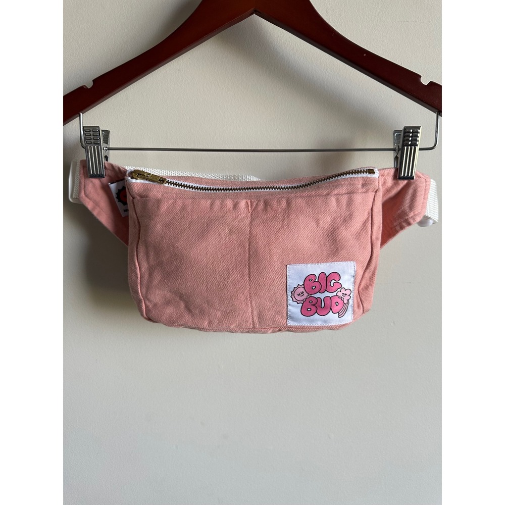 Big Bud Press Pink Canvas Fanny Pack Waist Bag Made in LA Graphic Patch